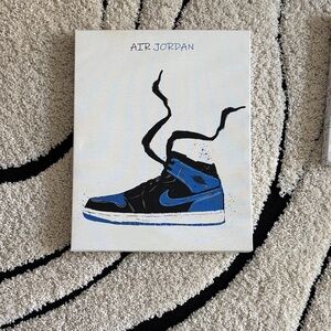 Jordan Air Blue and Black Sneaker Art